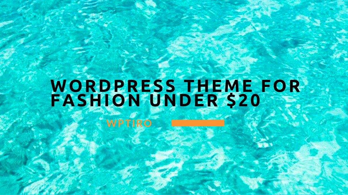 Read more about the article WordPress Theme For Fashion Under $20